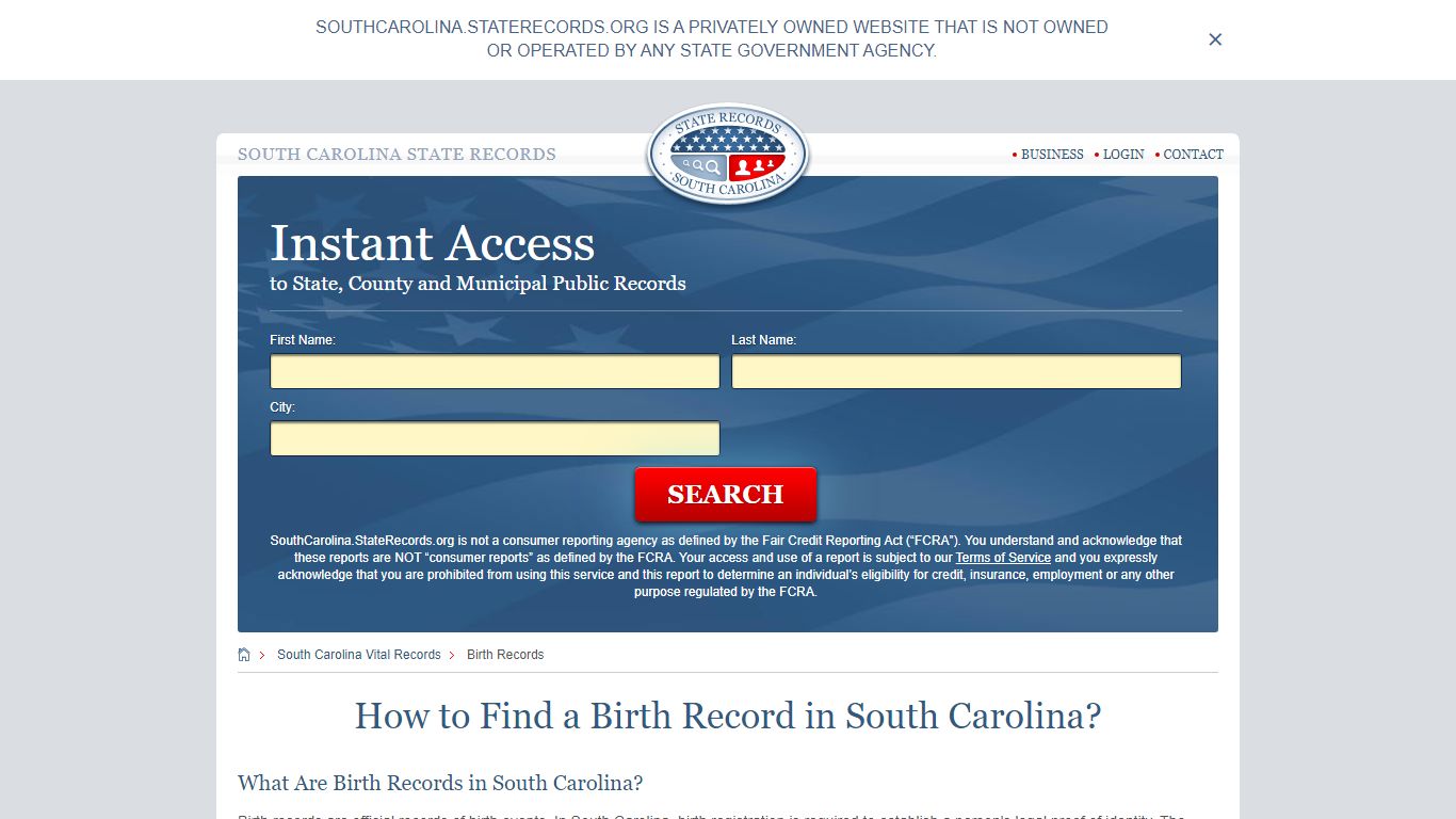 How to Find a Birth Record in South Carolina?