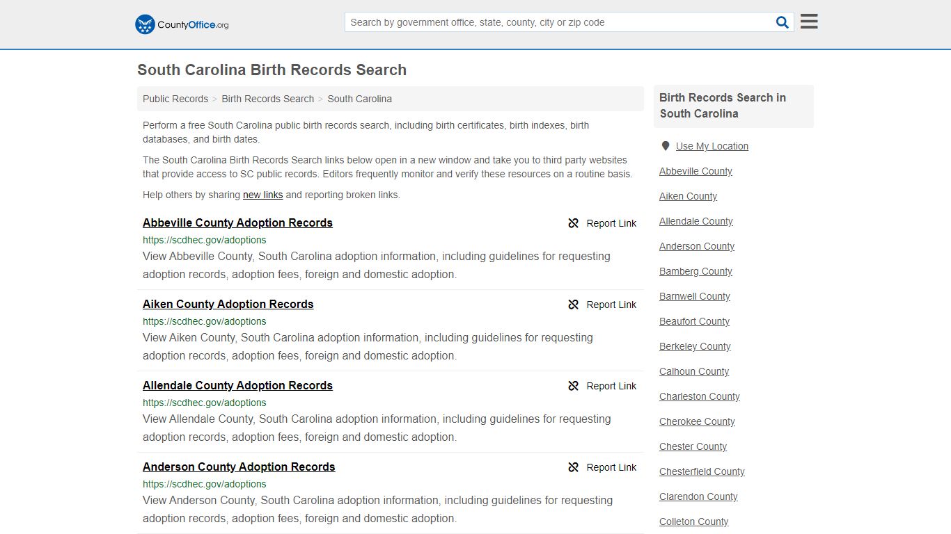 Birth Records Search - South Carolina (Birth Certificates ...